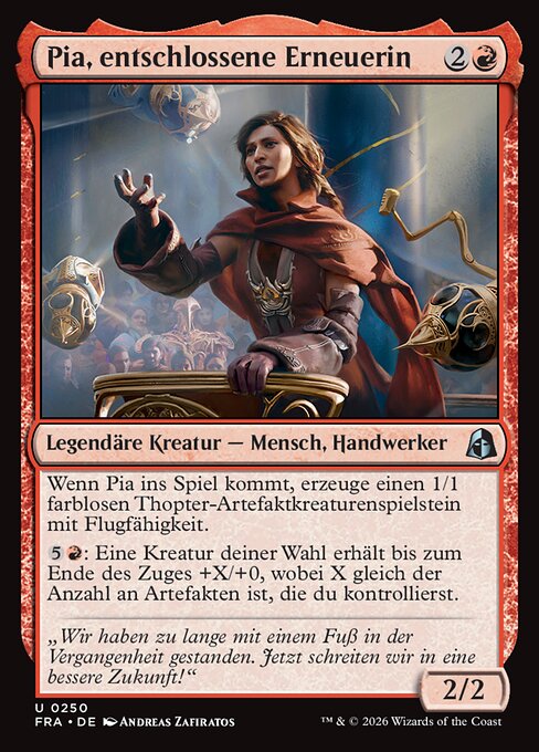 Pia, entschlossene Erneuerin