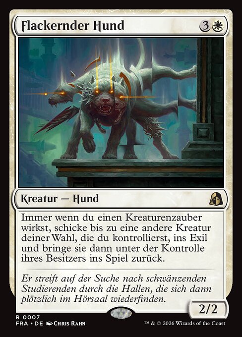 Flackernder Hund