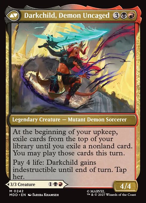 Magik, Illyana Rasputin // Darkchild, Demon Uncaged (back face)
