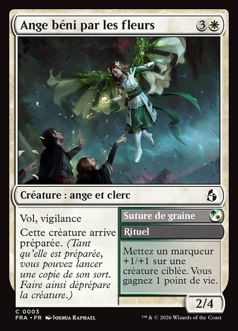 Ange béni par les fleurs