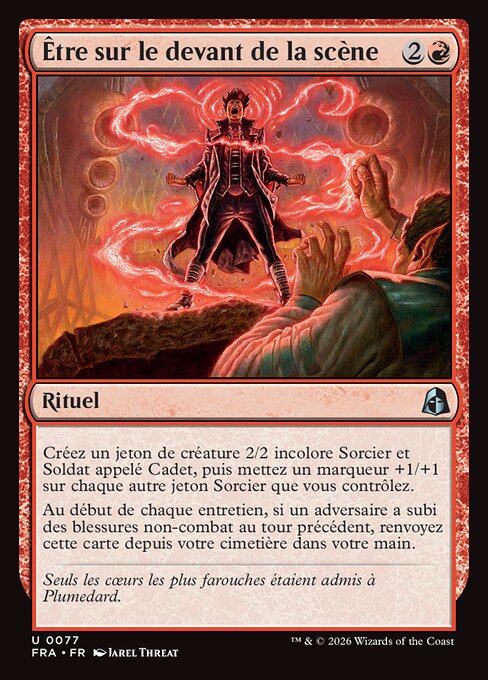 Être sur le devant de la scène