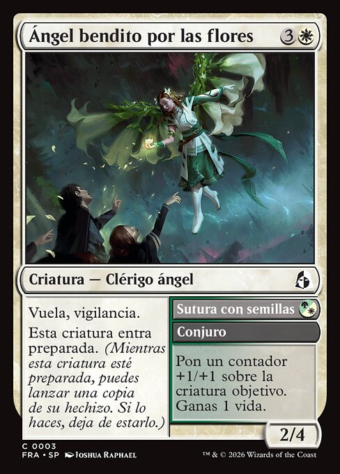 Ángel bendito por las flores